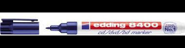 edding CD/DVD-Marker 8400 – Permanenter Disc Marker mit 0,5–1 mm Rundspitze, Blau