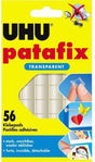 UHU patafix Klebepad 12x12 mm transparent – 56 Stück, rückstandslos ablösbar, unsichtbar