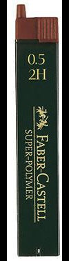 Faber-Castell Feinmine SUPER POLYMER 2H 0,5 mm – 12 Stück, bruchfest & gleitfähig