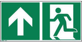 Hinweisschild Rettungsweg rechts abwärts ISO 7010 300x150mm PVC von Soennecken eG – nachleuchtend