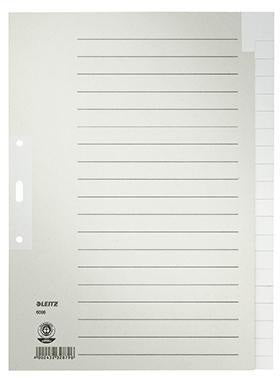 LEITZ Ordnerregister DIN A4 blanko, 20 Registerblätter, Tauenpapier grau, recycelt, Blauer Engel