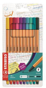 STABILO point 88 Fineliner 0,4 mm – 10er Set farbig sortiert, Made in Germany