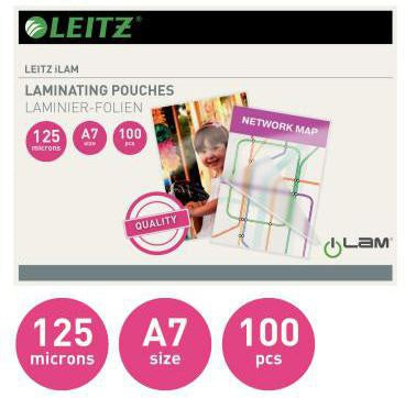 Leitz Laminierfolie 33805 DIN A7 125µm glänzend 100 Stück iLAM