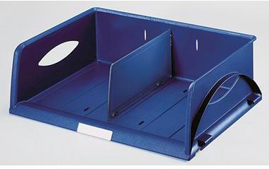 Leitz Briefablage Sorty DIN A4/C4 quer blau – Stapelbare Ablage mit Frontklappe