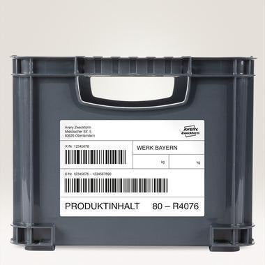 Avery Zweckform Folienetiketten L4776REV-20, 99,1 x 42,3 mm, weiß, 240 Stück, reiß- und wasserfest