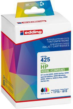 edding Tintenpatrone EDD-425 kompatibel mit HP 920XL, 4er-Pack, schwarz und farbig