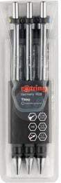 rotring Tikky Druckbleistift 3er-Pack – 0,35/0,5/0,7 mm HB, Soft-Touch-Griff