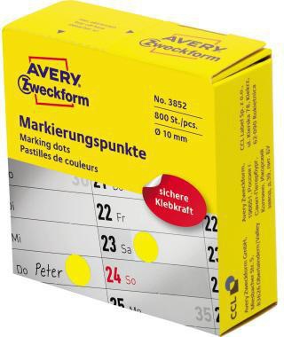 Avery Zweckform Markierungspunkte 3850, 10 mm, magenta, 800 Stück pro Packung