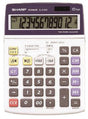 Sharp Tischrechner EL-2125C mit LCD-Anzeige, Solar- und Batteriebetrieb, weiß