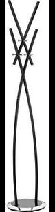 ALCO Garderobenständer 2876-10 182 cm Metall schwarz/weiß mit 6 Chromhaken