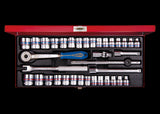 KING TONY Profi-Werkzeuge - 3/8" Steckschlüssel-Set, metrisch + Zoll, Steckleiste - 13 tlg. 3036CR02