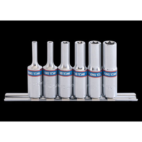 KING TONY Profi-Werkzeuge - 3/8" TORX® Steckschlüssel-Set, Steckleiste - 6 tlg. 3116PR