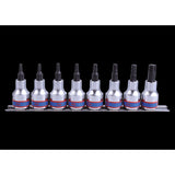 KING TONY Profi-Werkzeuge - 3/8" TORX-Bit-Steckschlüssel, Zoll, Clip-Leiste, T15-T50 - 8 tlg. 3118PR