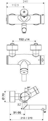 SCHELL VITUS VW-SC-T Selbstschluss-Aufputz-Waschtischarmatur mit Thermostat, chrom