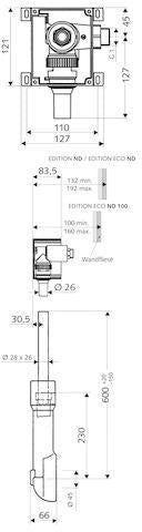 SCHELL UP-WC-Druckspüler COMPACT II ND Niederdruck mit Vorabsperrung 1 Zoll AG