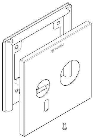 Schell Frontplatte LINUS W-E-M in Chrom – mit Montagerahmen und Befestigungsmaterial
