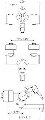 SCHELL VITUS VW-EH-M Aufputz-Waschtischarmatur, Einhebelmischer, chrom, 210 mm Ausladung