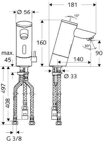 SCHELL PURIS E ND-M Elektronische Waschtisch-Armatur mit langem Auslauf, chrom