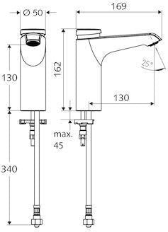 SCHELL XERIS SC HD-K Selbstschluss-Waschtisch-Armatur Kaltwasser Chrom – 2–15 s einstellbar