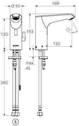 SCHELL XERIS E HD-M Elektronische Waschtisch-Armatur Mischwasser chrom Infrarot-Sensor