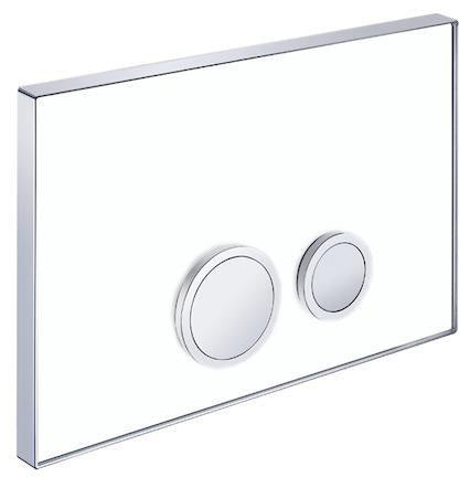 SCHELL AMBITION ECO WC-Betätigungsplatte mit Zweimengenspülung, Frontplatte Glas weiß