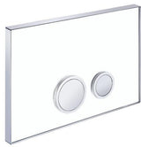 SCHELL AMBITION ECO WC-Betätigungsplatte mit Zweimengenspülung, Frontplatte Glas weiß