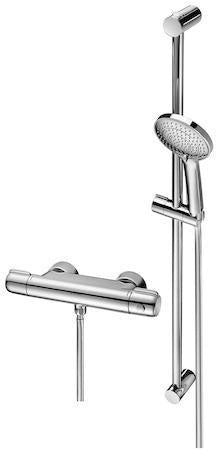 SCHELL Aufputz-Duscharmatur MODUS MD-T Mischwasser mit Brausegarnitur, Thermostat, chrom