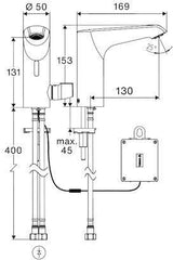 SCHELL XERIS E2-T HD-M Elektronik-Waschtischarmatur mit Thermostat, Batteriebetrieb, chrom