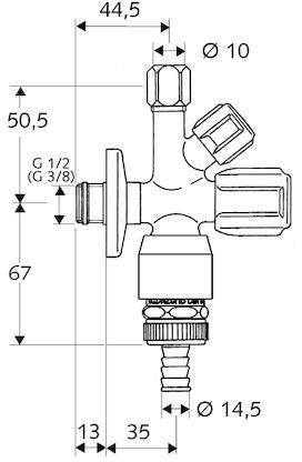 SCHELL Kombi-Eckventil COMFORT RV, RB, ASAG, 3/8 Zoll, chrom