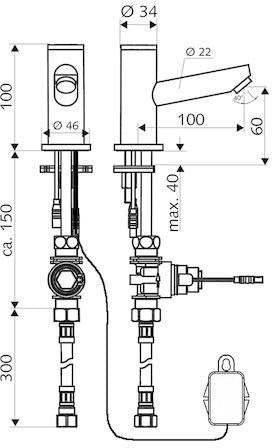 SCHELL TIPUS P HD-K Elektronische Selbstschluss-Waschtischarmatur – Hochdruck Kaltwasser, verchromt