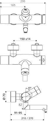 SCHELL VITUS VW-E-T Aufputz-Waschtisch-Armatur Thermostat mit Infrarot-Sensor und SWS Bus-Extender, chrom