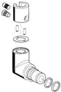 SCHELL Auslaufwinkel VITUS für AP-WT-Armatur – 90° Bogen, Messing verchromt, Ø 28 mm