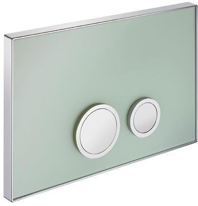 SCHELL AMBITION ECO WC-Betätigungsplatte mit Zweimengenspülung, Frontplatte Glas weiß