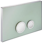 SCHELL AMBITION ECO WC-Betätigungsplatte mit Zweimengenspülung, Frontplatte Glas weiß