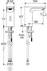 SCHELL CELIS E2 HD-M Elektronik-Waschtischarmatur mit ToF-Sensor, Mischwasser, ohne Stromversorgung, chrom