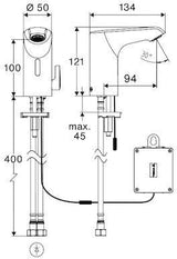 SCHELL XERIS E2 HD-M Elektronische Waschtisch-Armatur small, Bluetooth, Batteriebetrieb, chrom