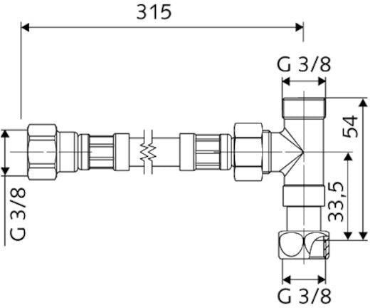 SCHELL Anschlussset EV-Thermostat Flexibel chrom – für Eckventil-Thermostat