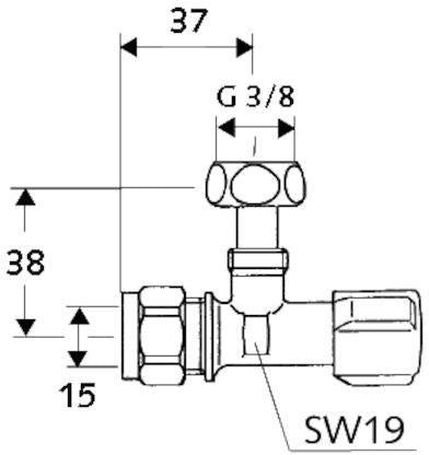 SCHELL Eckventil COMFORT regulierbar 3/8 Zoll Verschraubung chrom – 50 Stück