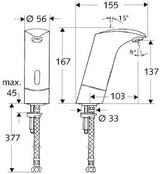 SCHELL VENUS E HD-K Elektronische Waschtisch-Armatur mit Infrarotsensor, Kaltwasser, Chrom