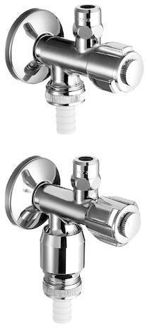 SCHELL Doppelanschluss-Eckventil COMFORT chrom mit Rohrbelüfter 1/2 Zoll – Messing, ASAG easy, Rückflussverhinderer
