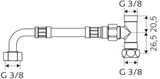 SCHELL Anschlussset für Eckventil-Thermostat DN 10, chrom – Flexibler Clean-Flex S-Schlauch 300 mm