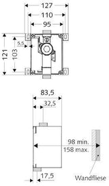 SCHELL UP-Urinal-Druckspüler COMPACT II Unterputz mit Vorabsperrung 1/2 Zoll