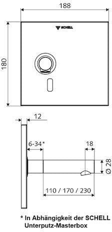 SCHELL LINUS W-E-V Unterputz-Waschtisch-Armatur mit Infrarot-Sensor und Netzbetrieb, verchromt