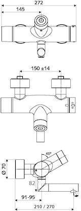 SCHELL VITUS VW-C-T Aufputz-Waschtischarmatur mit ThermoProtect-Thermostat und CVD-Touch-Elektronik, chrom