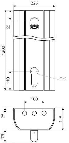 SCHELL Duschpaneel LINUS DP-EH-M Mischwasser Alu-eloxiert mit Duschkopf COMFORT