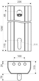 SCHELL Duschpaneel LINUS DP-EH-M Mischwasser Alu-eloxiert mit Duschkopf COMFORT