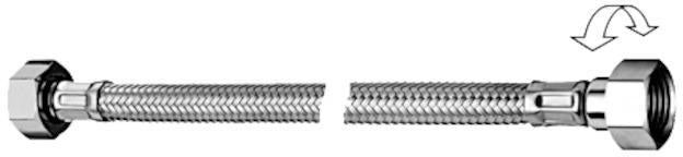 SCHELL Clean-Flex S Flexschlauch 300 mm – Edelstahl-Drahtumflechtung, drehbar, 1/2 Zoll, chrom