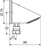 SCHELL AP-DUKO COMFORT Duschkopf – Vandalengeschützt, Softstrahl, 23° Neigung, Chrom
