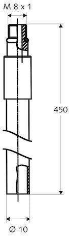 SCHELL Armaturen-Anschlussset 2x Kupferrohr 10x450 mm M8x1 verchromt