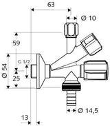 SCHELL Kombi-Eckventil Filter, RV, 1/2 Zoll, chrom – Schutz für hochwertige Armaturen